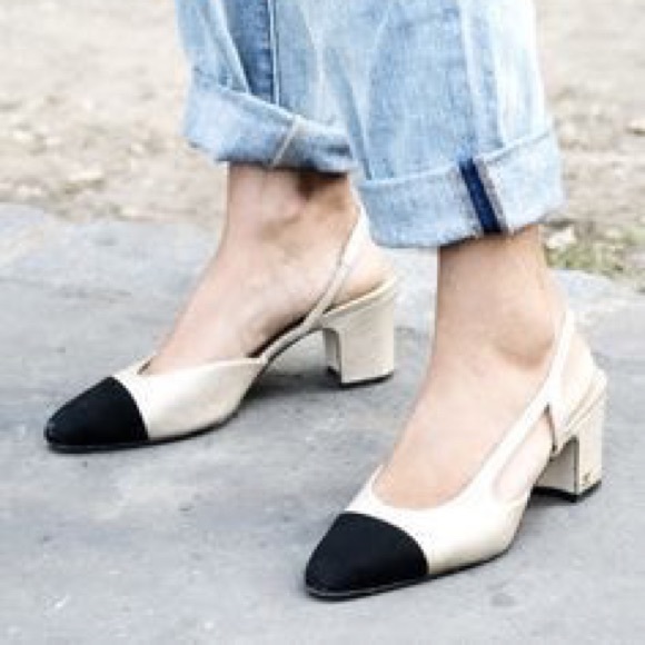 chanel classic slingback
